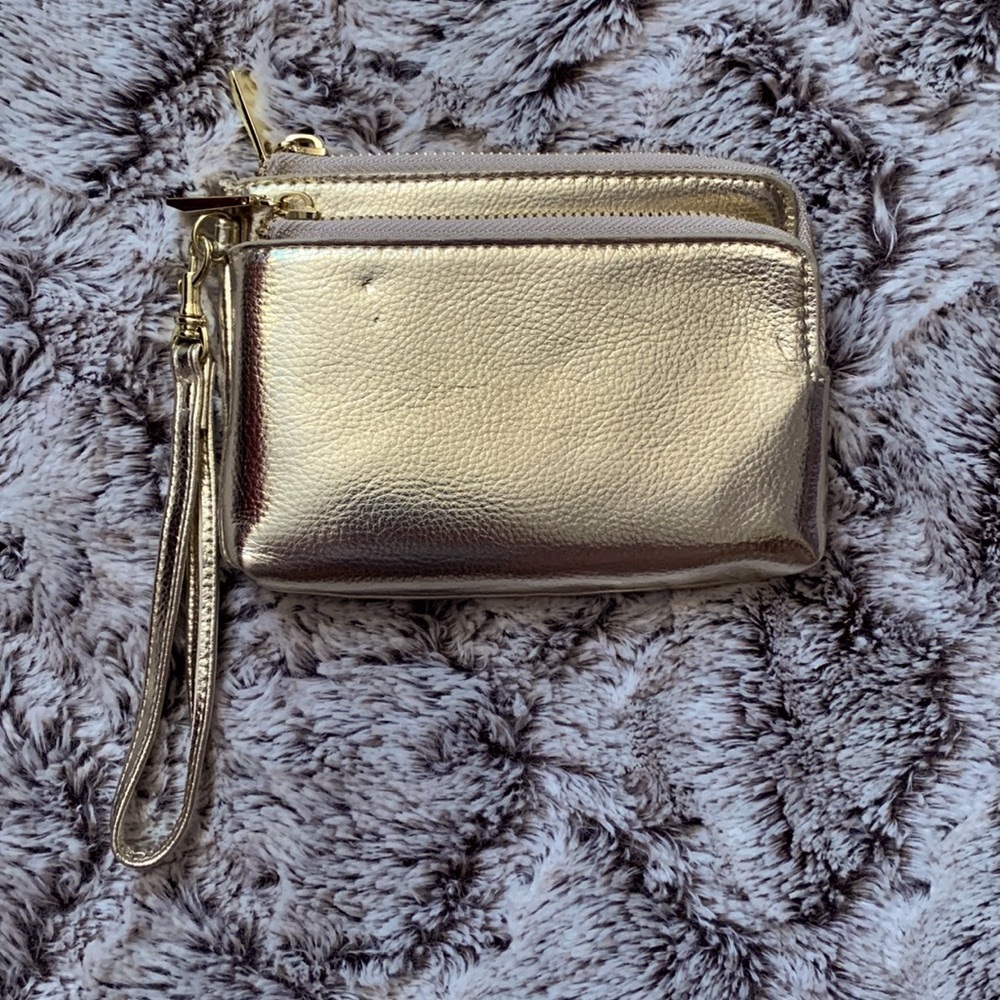 TARGET plain gold wristlet